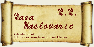 Maša Maslovarić vizit kartica